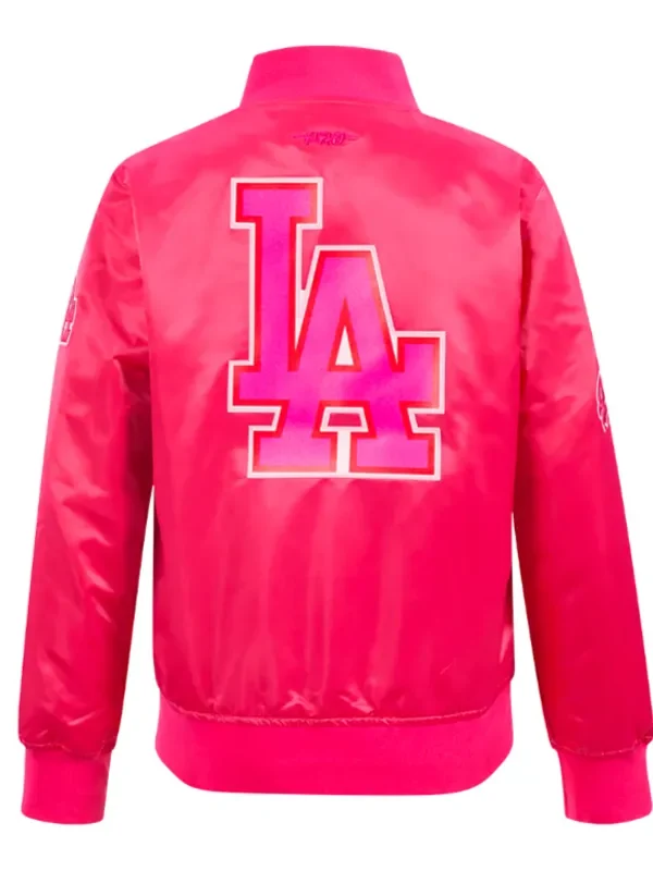 LA Dodgers Triple Pink Satin Jacket