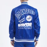 LA Dodgers Turn It Up M Classic Rib Royal Satin Jacket