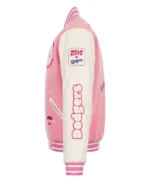 LA Dodgers x Hello Kitty Pink and White Varsity Jacket