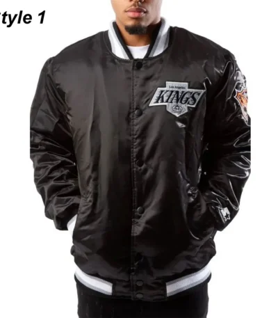 Los Angeles Kings Black Satin Jacket