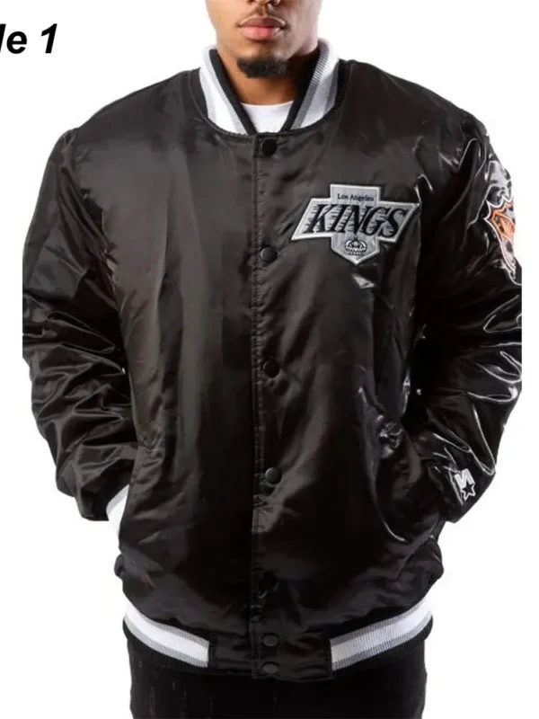 Los Angeles Kings Black Satin Jacket
