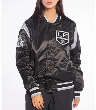 Los Angeles Kings Teddy Black Satin Jacket
