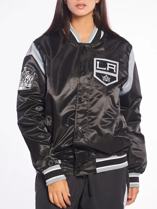 Los Angeles Kings Teddy Black Satin Jacket