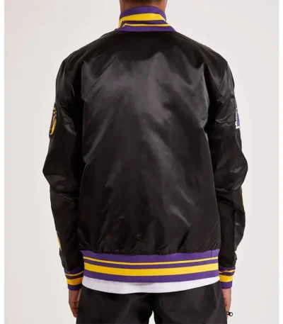 Los Angeles Lakers 17X Champions Black Varsity Satin Jacket