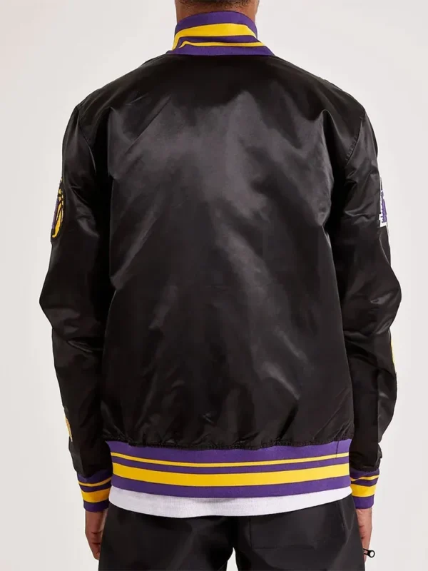 Los Angeles Lakers 17X Champions Black Varsity Satin Jacket