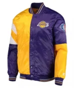 Los Angeles Lakers 75th Anniversary Leader Color Block Full-Snap Satin Jacket