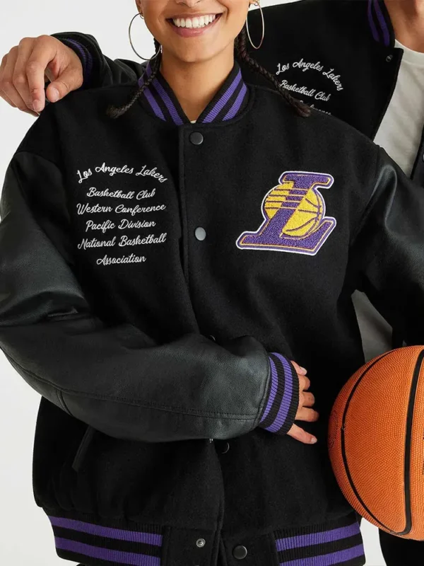 Los Angeles Lakers Basketball Black Varsity Jacket