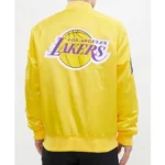 Los Angeles Lakers Big Logo Yellow Satin Jacket