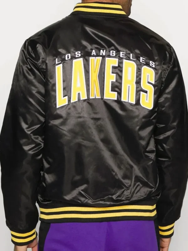 Los Angeles Lakers Black Bomber Wordmark Jacket