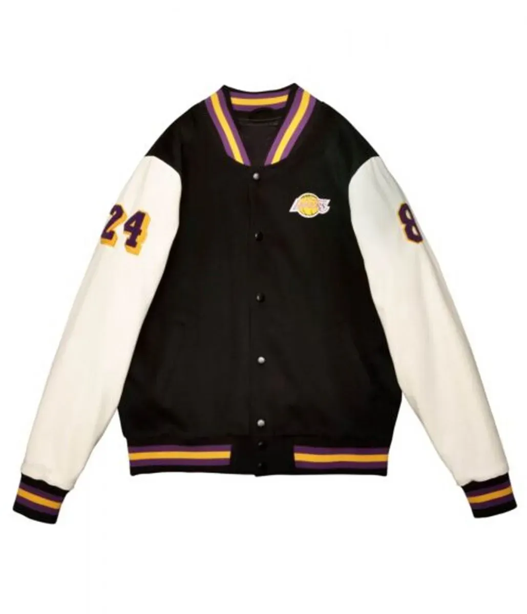 Los Angeles Lakers Black Mamba Hall of Fame Kobe Bryant Varsity Jacket Los Angeles Lakers Black Mamba Hall of Fame Kobe Bryant Varsity Jacket
