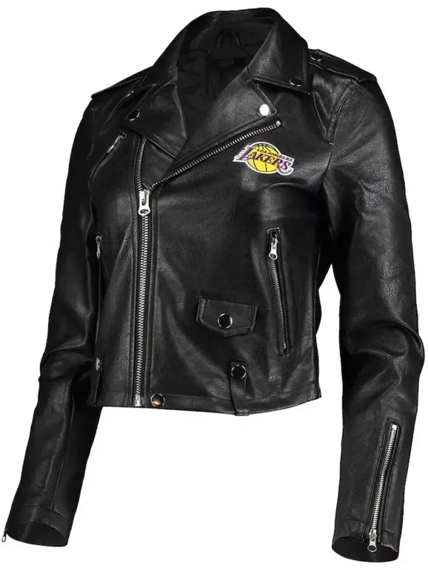 Los Angeles Lakers Black Moto Leather Jacket