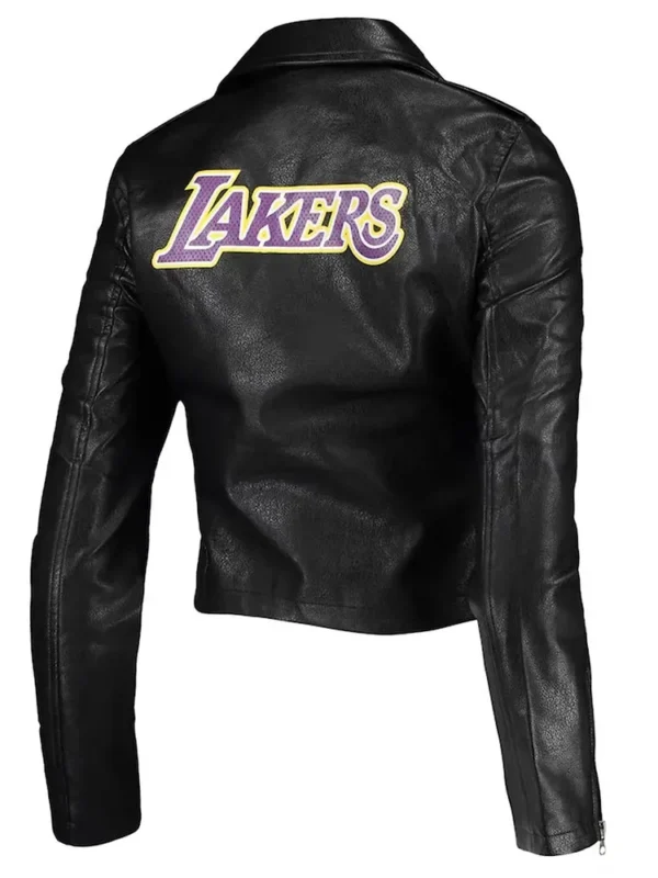 Los Angeles Lakers Black Moto Leather Jacket
