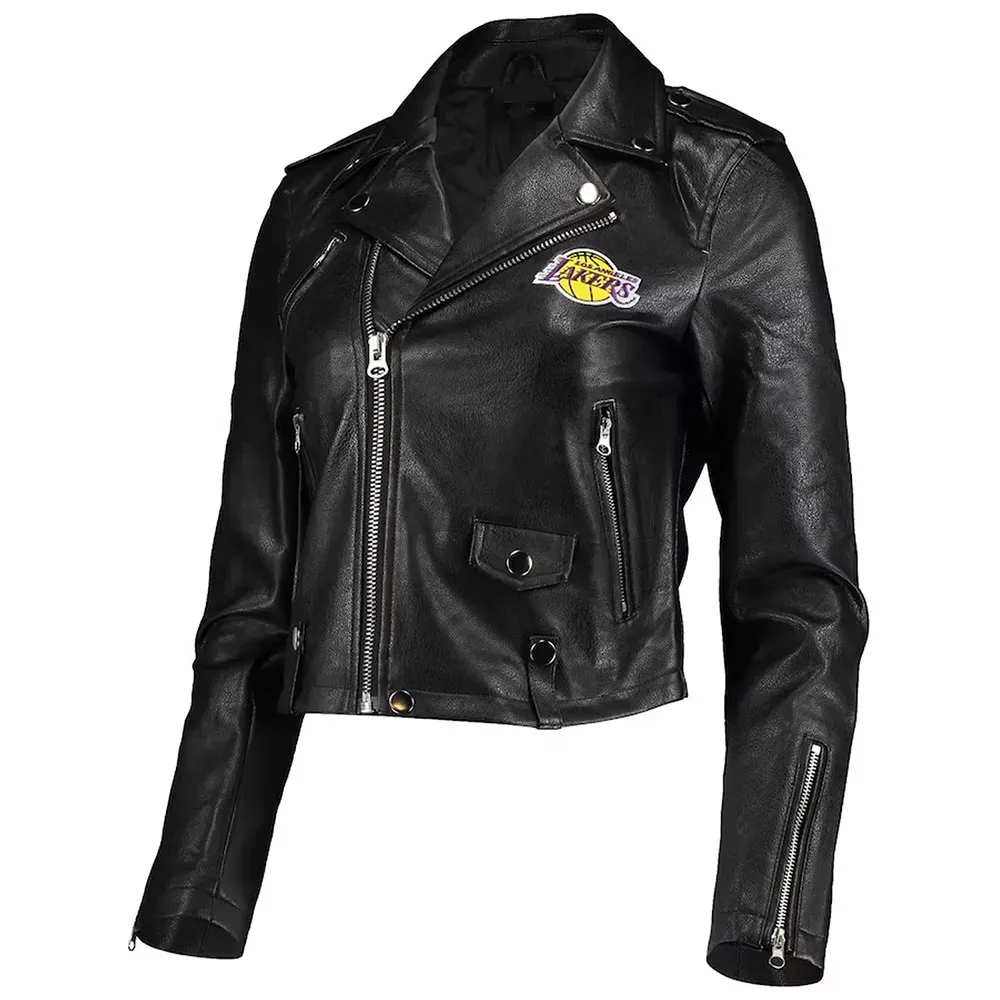 Los Angeles Lakers Black Moto Leather Jacket Los Angeles Lakers Black Moto Leather Jacket
