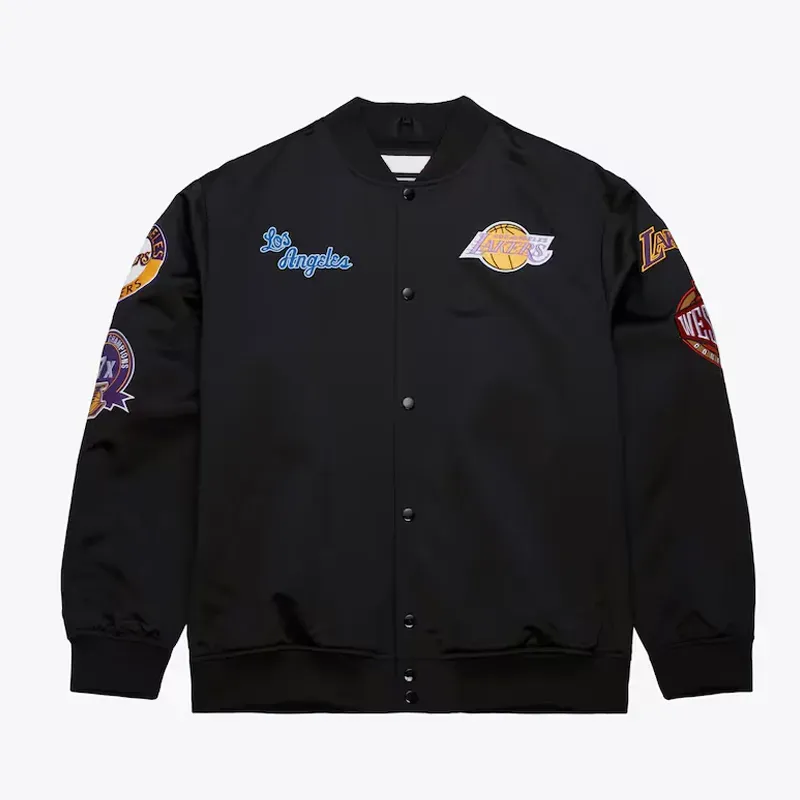 Los Angeles Lakers Black Out Satin Jacket Los Angeles Lakers Black Out Satin Jacket