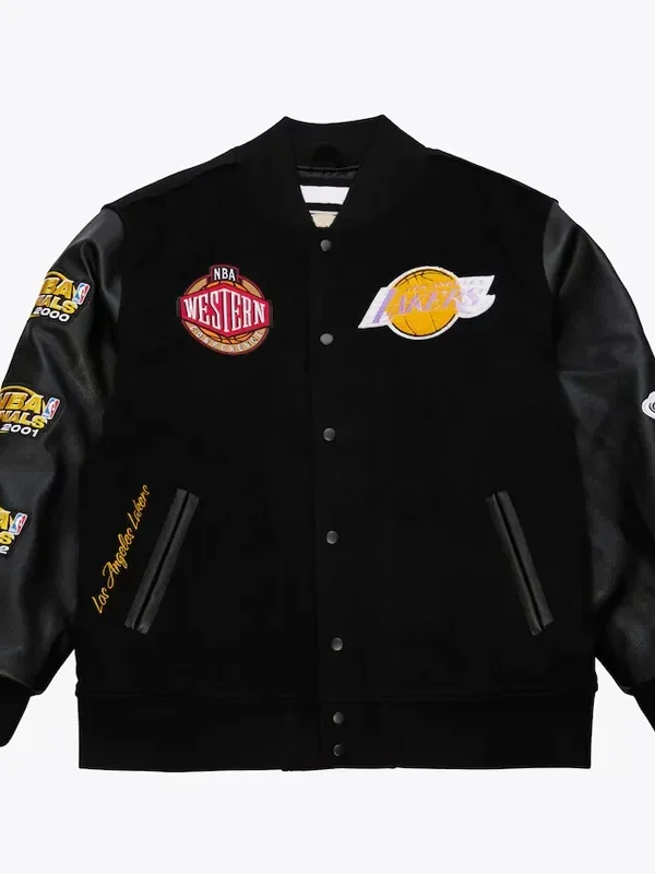 Los Angeles Lakers Black Out Vintage Logo Varsity Jacket