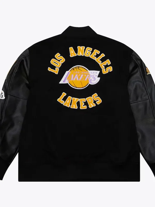 Los Angeles Lakers Black Out Vintage Logo Varsity Jacket