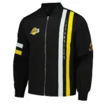 Los Angeles Lakers Black Stitch Applique Bomber Jacket