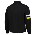 Los Angeles Lakers Black Stitch Applique Bomber Jacket