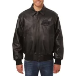 Los Angeles Lakers Black Tonal Leather Jacket