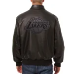 Los Angeles Lakers Black Tonal Leather Jacket