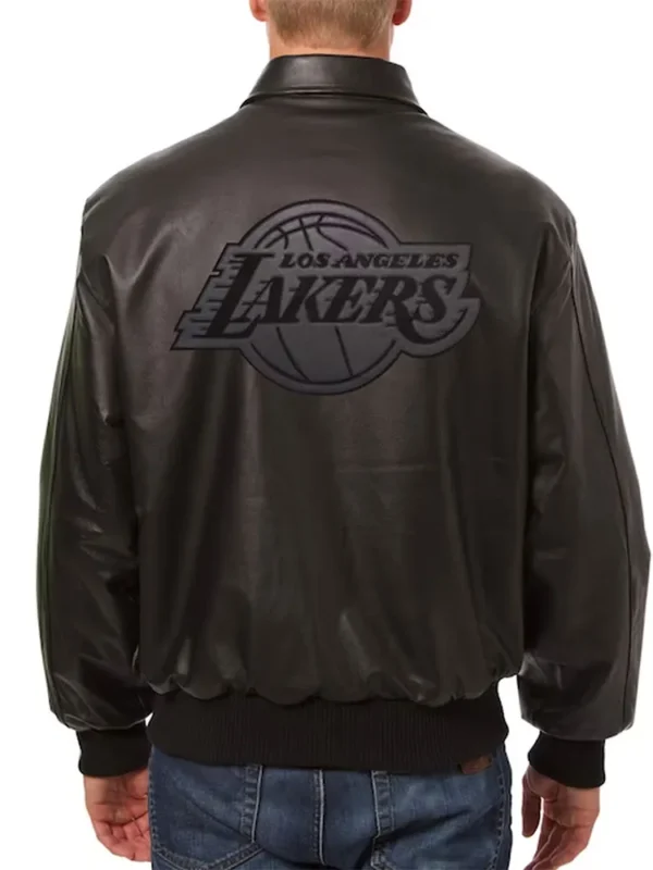 Los Angeles Lakers Black Tonal Leather Jacket