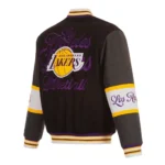 Los Angeles Lakers Black and Charcoal Varsity Wool Jacket