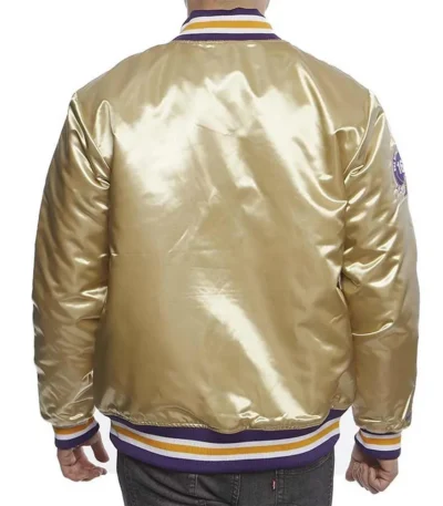 Los Angeles Lakers Championship Game Gold Satin Jacket