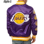 Los Angeles Lakers Champs 17 Patches Satin Jacket