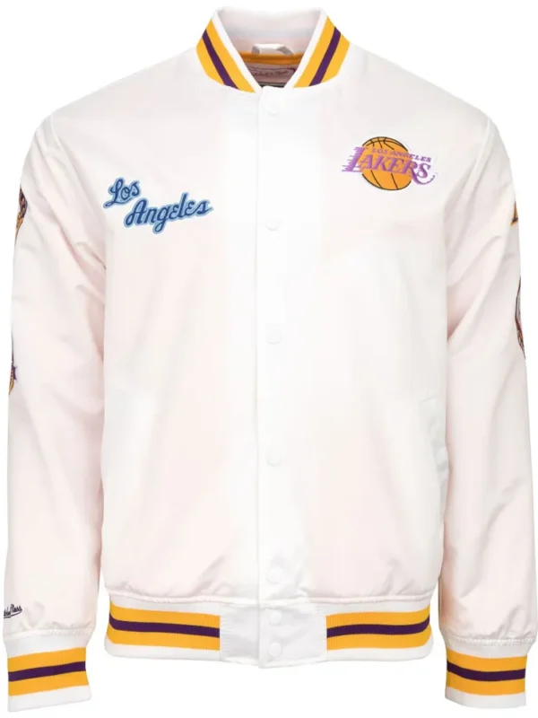 Los Angeles Lakers City Collection White Varsity Satin Jacket