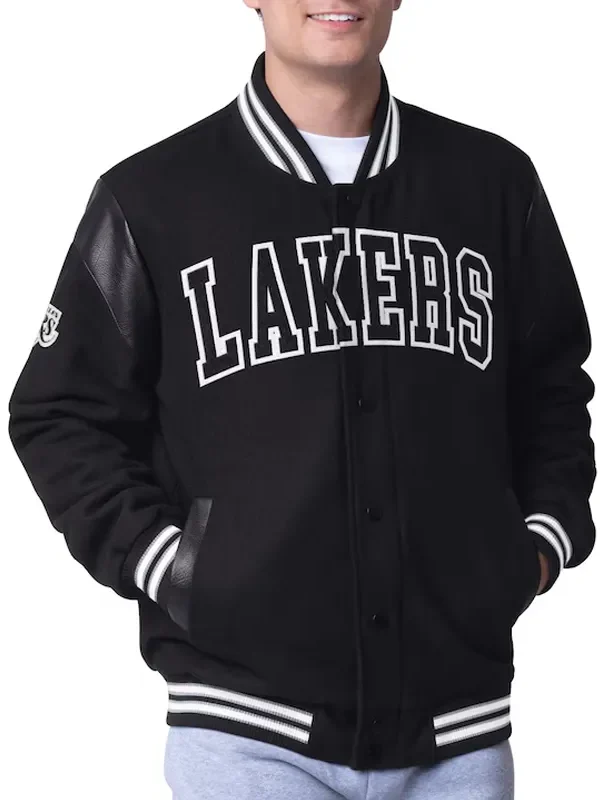 Los Angeles Lakers Clutch Hitter Black Varsity Jacket