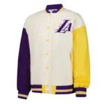 Los Angeles Lakers Color Block Bomber Full-Snap Jacket