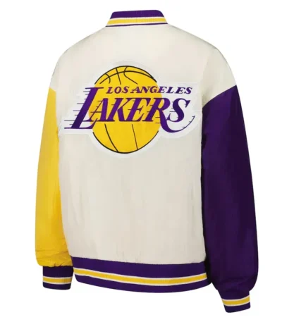 Los Angeles Lakers Color Block Bomber Full-Snap Jacket