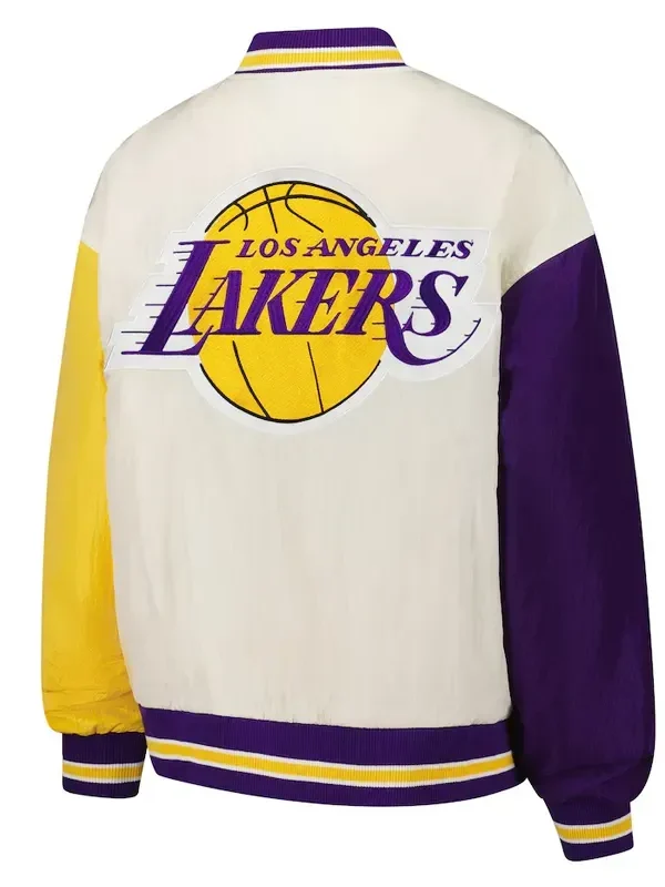Los Angeles Lakers Color Block Bomber Full-Snap Jacket