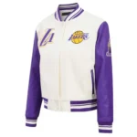 Los Angeles Lakers Cream Retro Classic Varsity Jacket