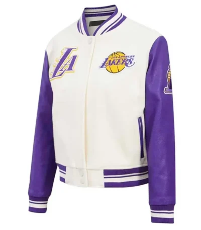Los Angeles Lakers Cream Retro Classic Varsity Jacket