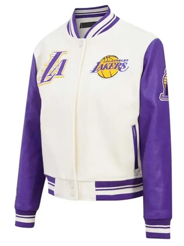 Los Angeles Lakers Cream Retro Classic Varsity Jacket