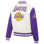 Los Angeles Lakers Cream Retro Classic Varsity Jacket