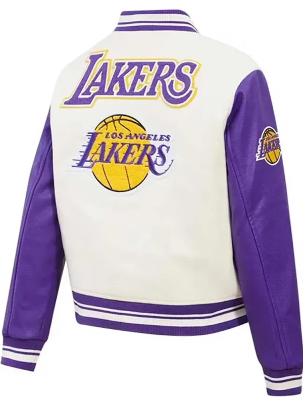 Los Angeles Lakers Cream Retro Classic Varsity Jacket