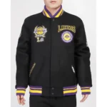 Los Angeles Lakers Crest Emblem Classic Rib Varsity Wool Jacket