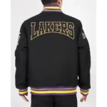 Los Angeles Lakers Crest Emblem Classic Rib Varsity Wool Jacket