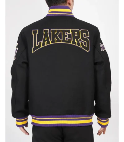 Los Angeles Lakers Crest Emblem Classic Rib Varsity Wool Jacket