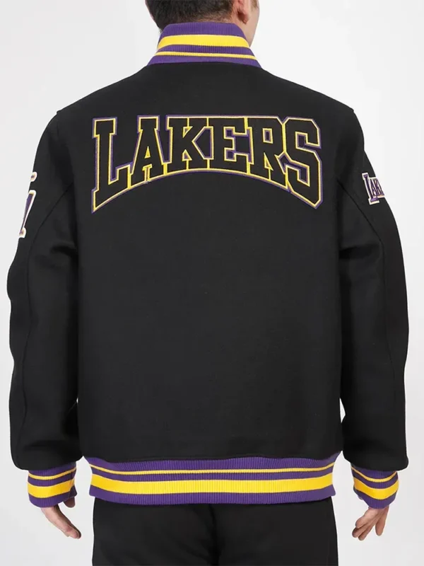 Los Angeles Lakers Crest Emblem Classic Rib Varsity Wool Jacket