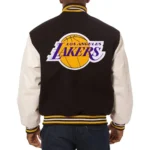 Los Angeles Lakers Domestic Black and White Varsity Jacket