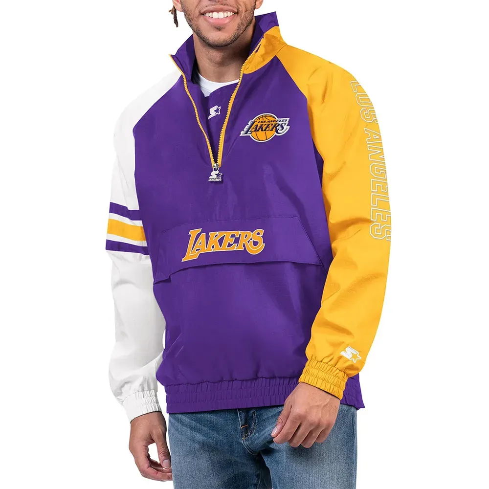 Los Angeles Lakers Elite Half Zip Pullover Jacket Los Angeles Lakers Elite Half Zip Pullover Jacket