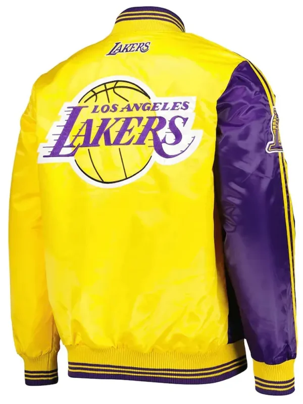 Los Angeles Lakers Fast Break Purple Gold Satin Jacket