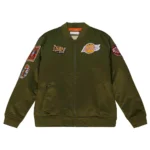 Los Angeles Lakers Flight Green Satin Jacket