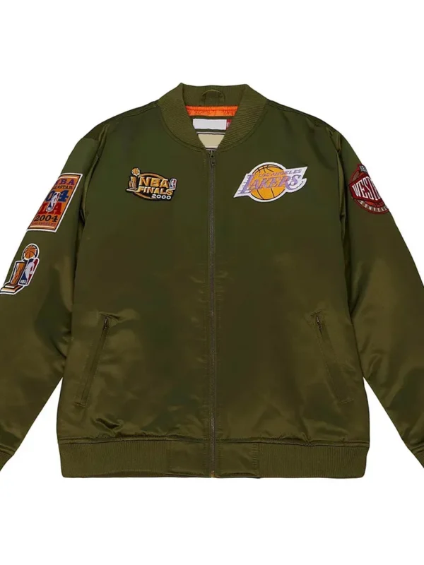 Los Angeles Lakers Flight Green Satin Jacket