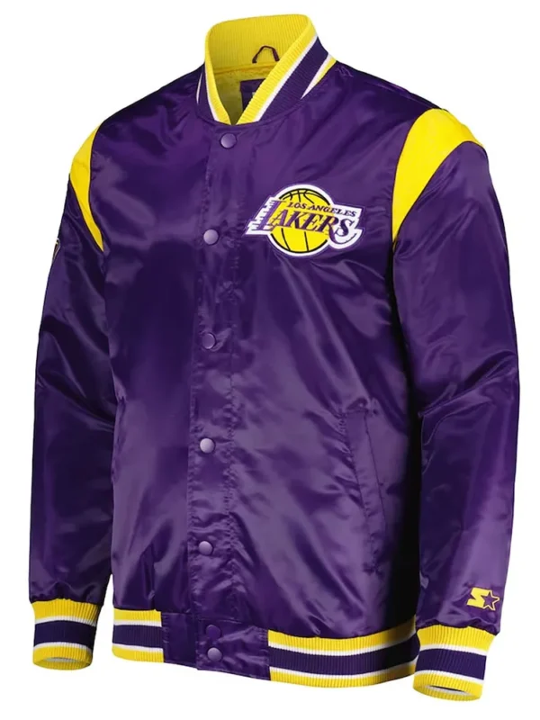 Los Angeles Lakers Force Play Purple Satin Jacket