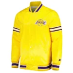 Los Angeles Lakers Forward Power White Yellow Purplr Satin Jacket