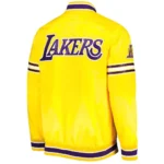 Los Angeles Lakers Forward Power White Yellow Purplr Satin Jacket